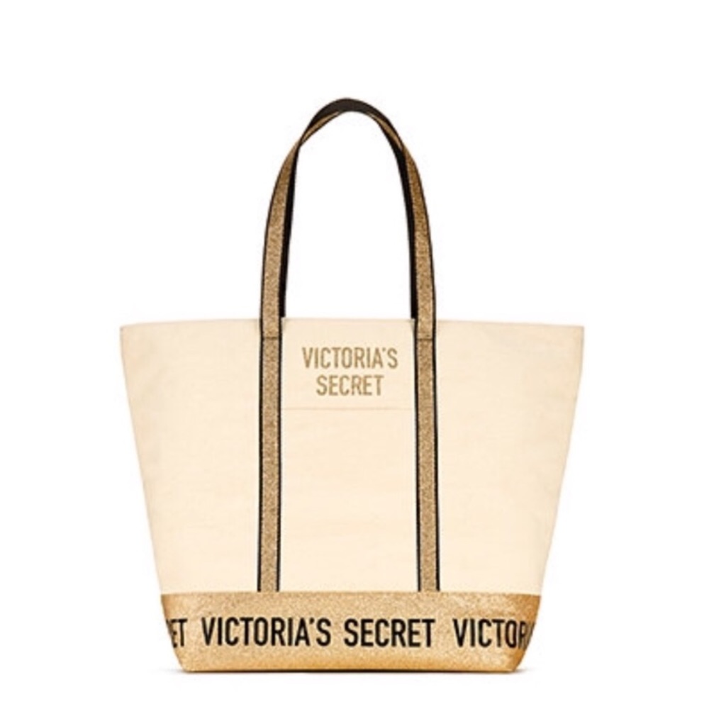 NWT Victoria’s Secret Gold Sparkle Tote